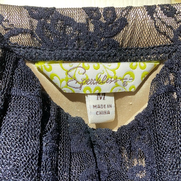 Formal Dress - Black Lace Over Gold - Tie Waist - Picture 7 of 7